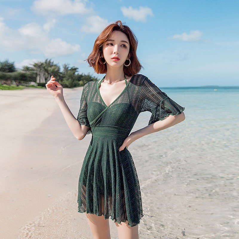 Bộ Đồ Bơi Mỏng Che Phủ Bụng Kiểu Hàn Quốc Thời Trang Xuân Hè Quyến Rũ