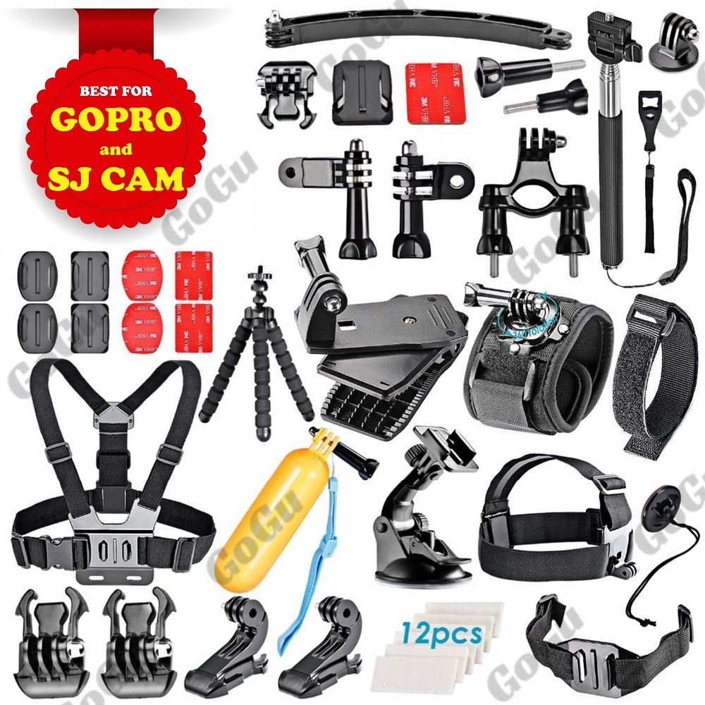 Bộ phụ kiện GOPRO, SJCAM 50 in 1 + FREE 1 phao nổi gắn camera, hàng thể thao chuyên dụng cao cấp cho dân phượt