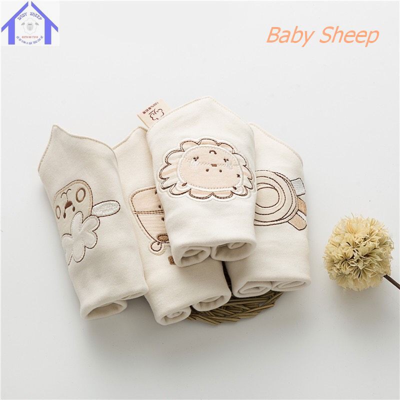 Khăn yếm tam giác cho bé ORGANIC hàng cao cấp 100% SỢI BÔNG COTTON HỮU CƠ TỰ NHIÊN có thêu hoạ tiết cực đẹp