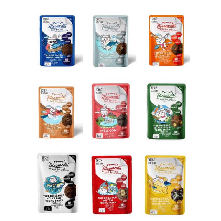 [Công nghệ NHẬT BẢN] Pate cho mèo Meowcat gói 70gr -thơm ngon, hỗ trợ mượt lông, tăng đề kháng, tiêu hóa khỏe