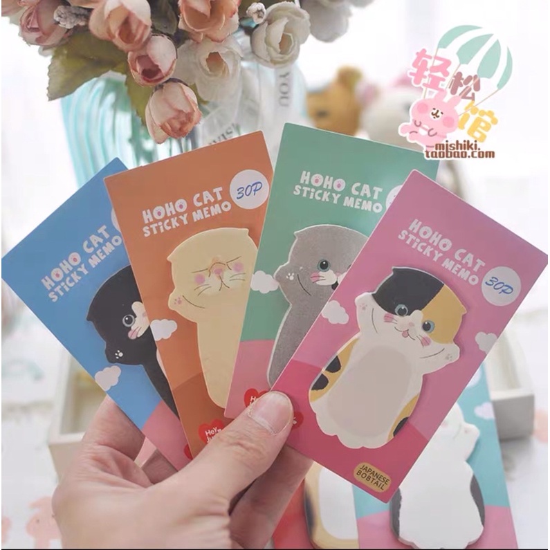 Set 30 giấy note giấy nhớ mèo con siêu cute face cat