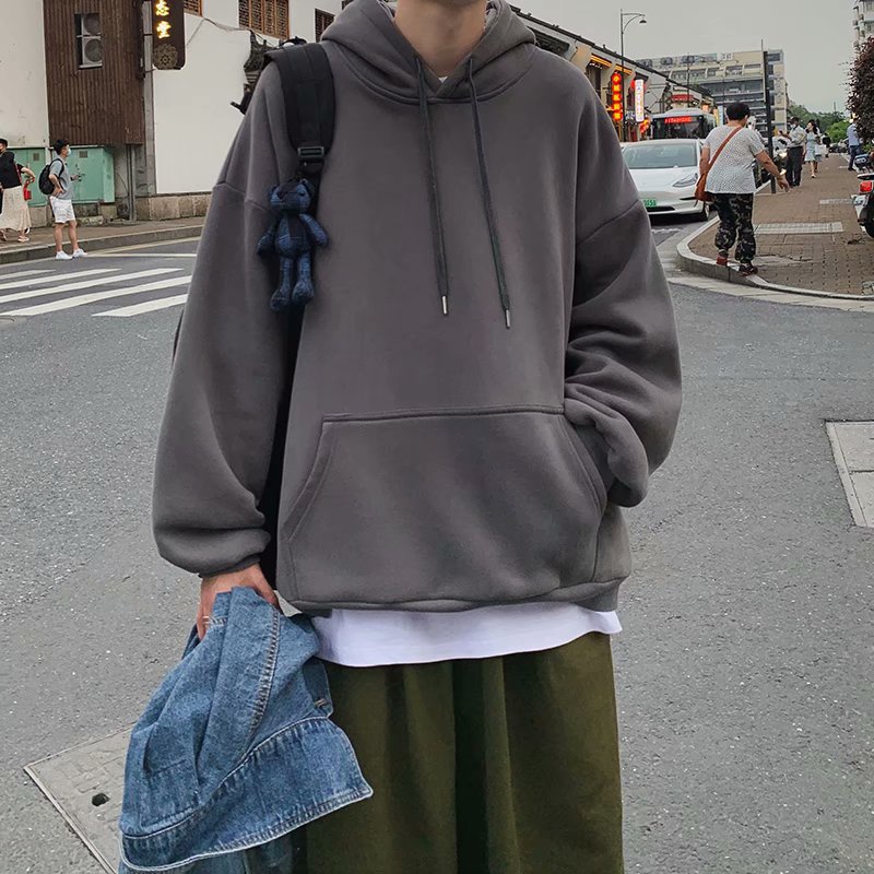Áo Hoodie Màu Sắc Đơn Giản Thời Trang Cho Cặp Đôi