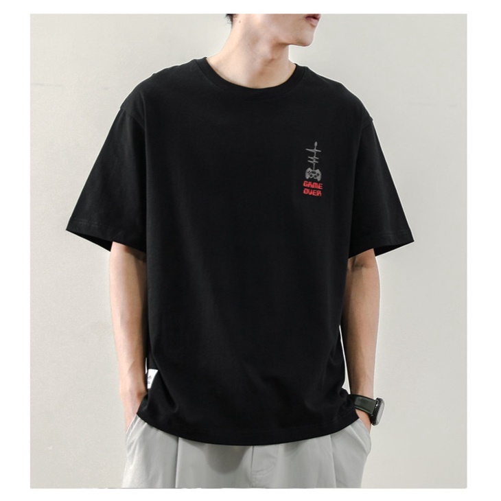 Áo Thun Tay Lỡ Logo Ngực Dáng Thụng 🦋 Áo Phông Unisex Cổ Tròn Cộc Tay 4 Màu 🦋