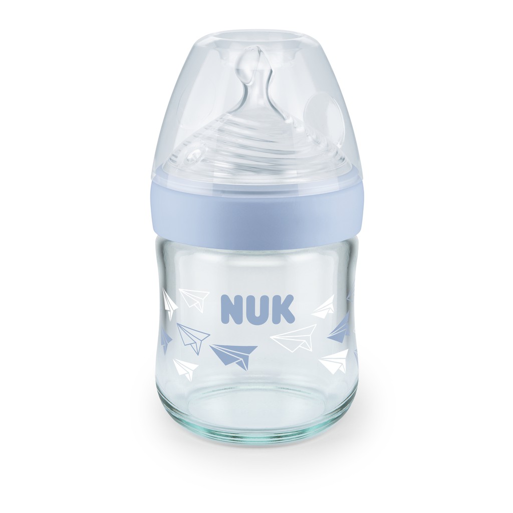 Bình sữa NUK Nature Sense Thủy tinh núm ti Silicone S1 - M (120ml , 240ml)