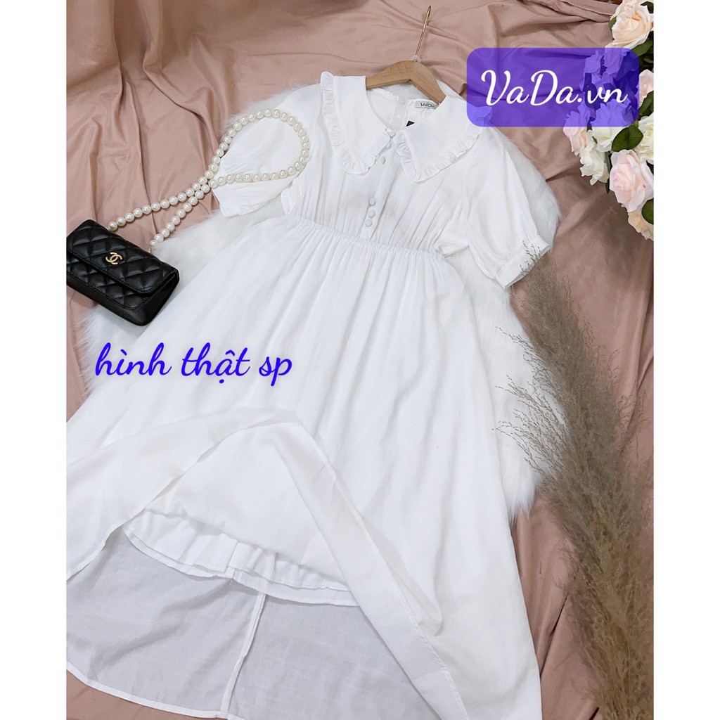 Đầm tiểu thư MẪU MỚI dáng midi cổ viền bèo nhẹ nhàng xinh xắn - Thời Trang VADA (Đ90)