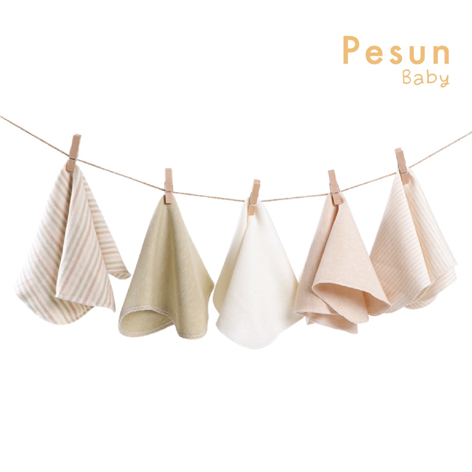 Set 5 Khăn Sữa CAO CẤP 100% Sợi Bông Cotton Hữu Cơ