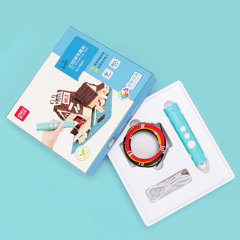 [LIFEMC02BPABAU -10% đơn 250K] Bút vẽ 3D Deli - cho bé sáng tạo - màu hồng/ xanh - 74850/ 74862