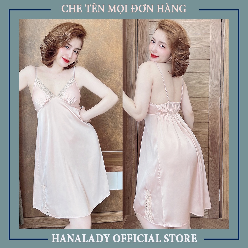 Đầm ngủ 2 dây quyến rũ có mút ngực váy ngủ tặng kèm quần lụa, đồ mặc nhà V492
