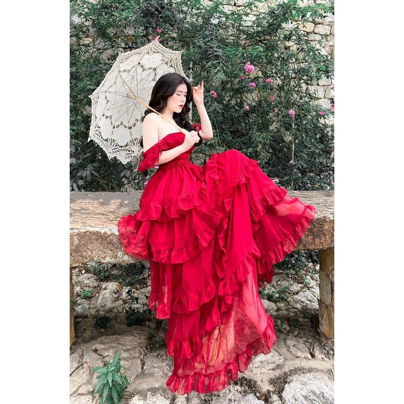 ❤️V239 VÁY ĐẦM MAXI DÀI TRỄ VAI DÁNG XOÈ BỒNG BỀNH | BigBuy360 - bigbuy360.vn