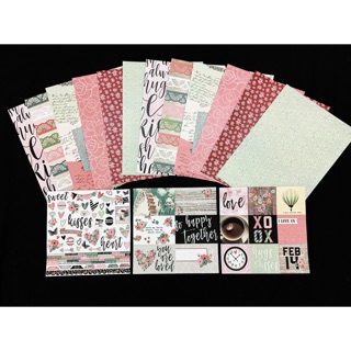 Bộ giấy hoạ tiết làm scrapbook, boxlove...