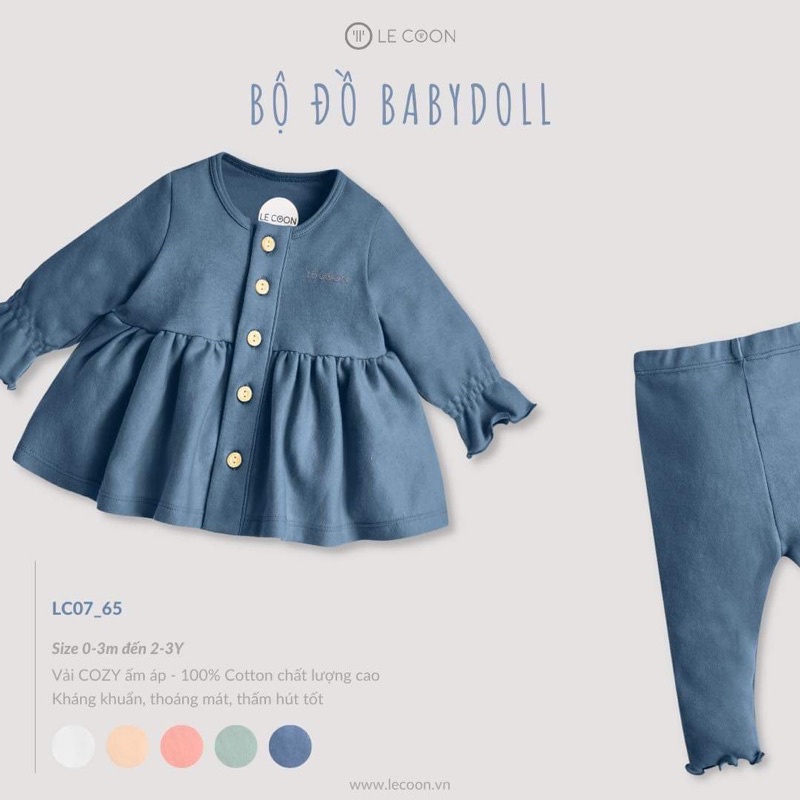[LE COON]  Bộ đồ baby Doll cho bé gái- BST mới 2021