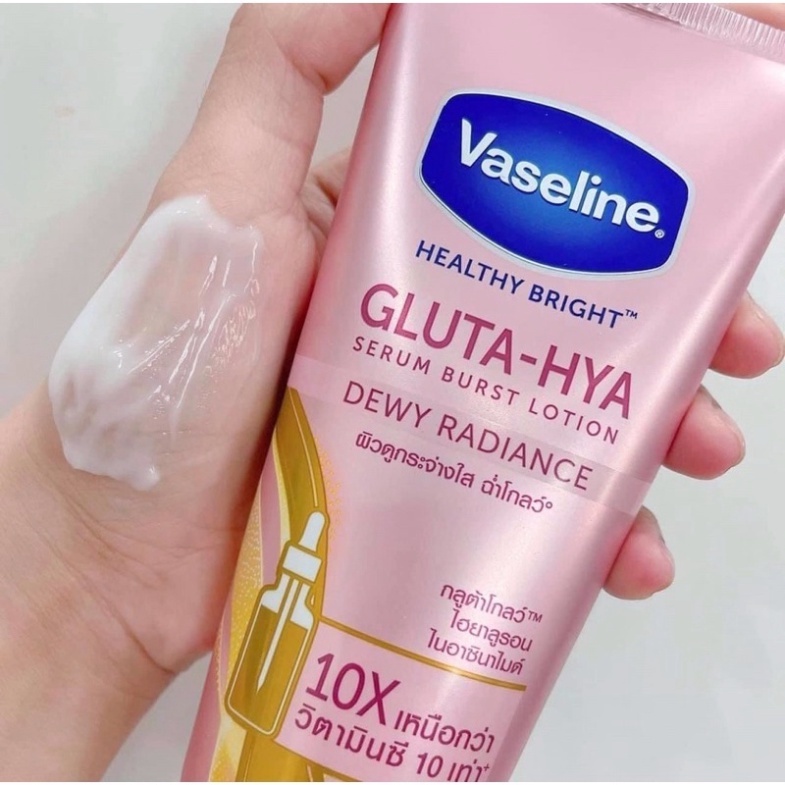Sữa dưỡng thể trắng da Vaseline Healthy Bright Gluta HYA Serum Burst Lotion 10X Thái Lan 330ml