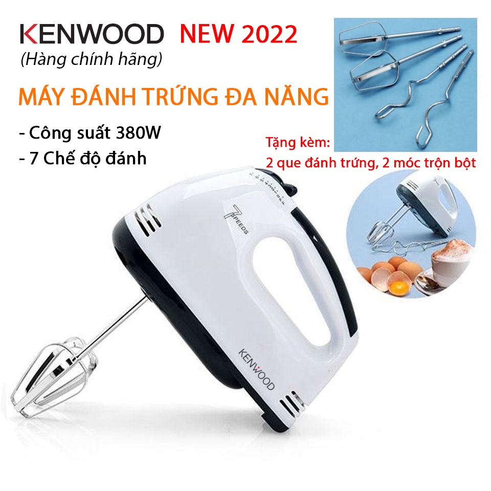 [Hot 2022] Máy Đánh Trứng Đa Năng Cầm Tay Kenwood - 7 Chế Độ Đánh Tiện Lợi - Công Suất Lớn 380W - Hàng Chính Hãng