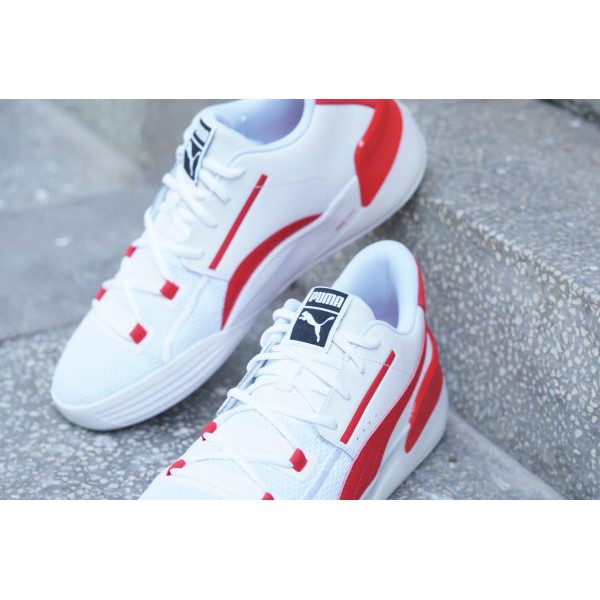 (AUTHENTIC 100%) Giày Sneaker Thể Thao Bóng Rổ PUMA CLYDE HARDWOOD WHITE/RED 19445404 Chính Hãng