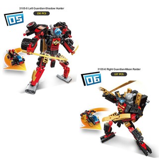 HT41 Bộ xếp hình đồ chơi lắp ráp biến đổi siêu nhân robot từ các siêu nhân nhỏ trí tuệ 6 trong 1 cho bé thích khám phá