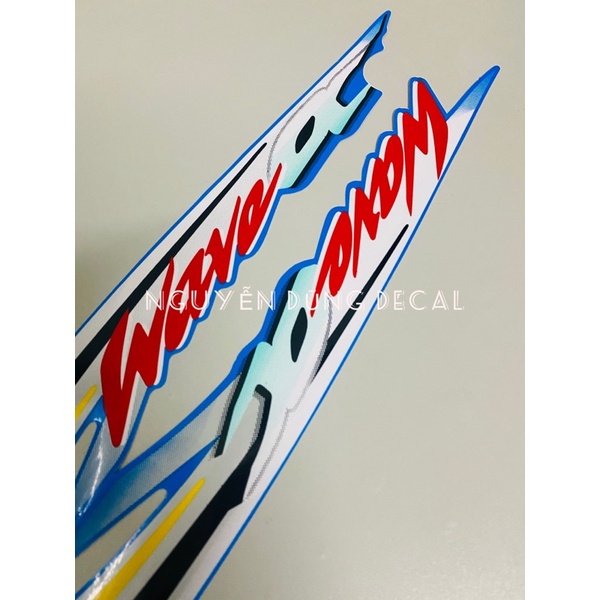 Nguyên bộ tem  Wave anpha  màu xanh ngọc đời 2001_ Nguyễn Dũng Decal
