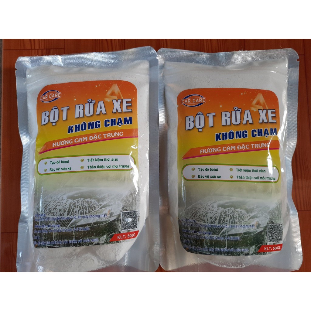 Bột Rửa Xe Không Chạm Car Care - Bịch 500gram. 50 gói Tặng sát khuẩn đậm đặc