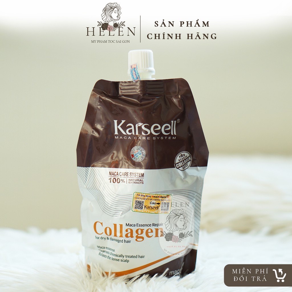 Kem Hấp - Ủ- Xả Phục Hồi Tóc Collagen Karseell Maca 500ml | Hàng Chính Hãng