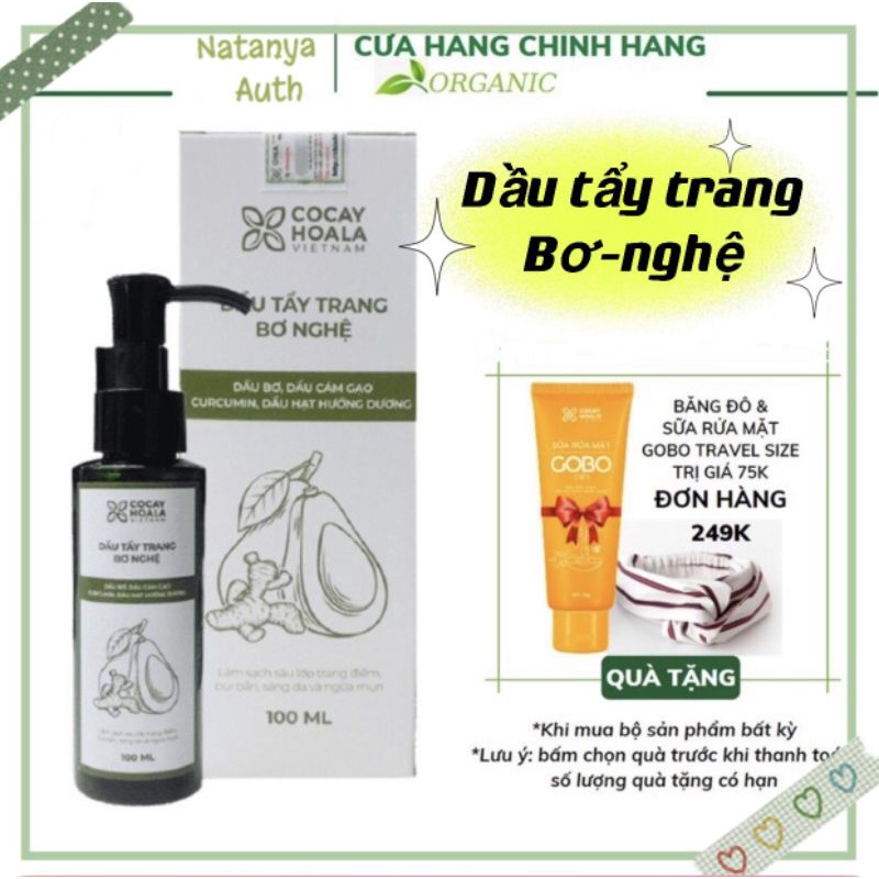 Dầu tẩy trang bơ nghệ cỏ cây hoa lá 100ml- Ngăn ngừa mụn, làm sạch sâu, sáng da