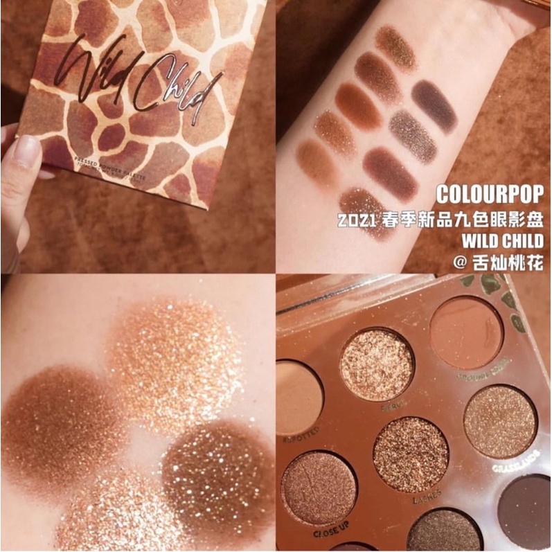 Bảng phấn mắt Colourpop 9 ô Main Squeeze,Baby Peach, Orange,Going coconut,Ornate,Grandeur,Baroque,Wild Child,Lucky penny