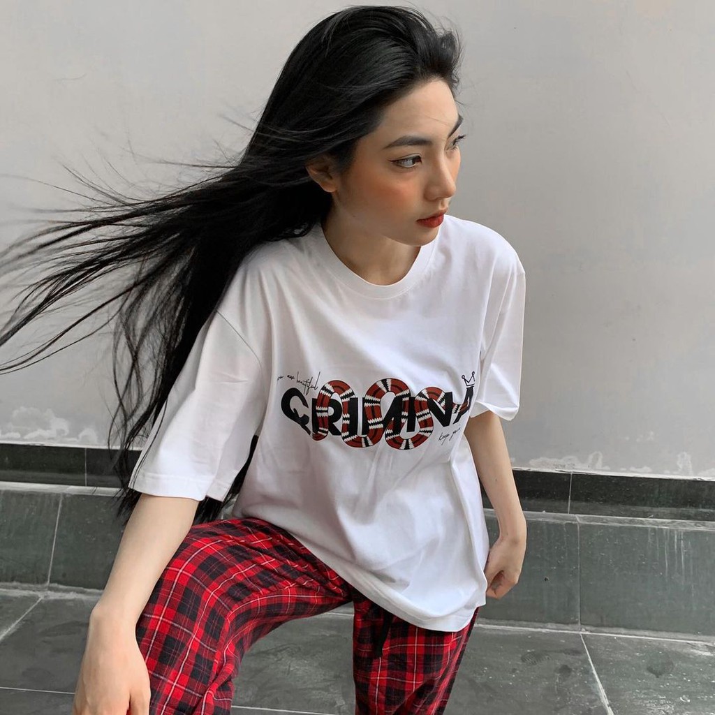 Áo thun nữ BLACKDOKI-Criminal 2 , áo phông nữ form rộng tay lỡ hiện đại cá tính chất cotton