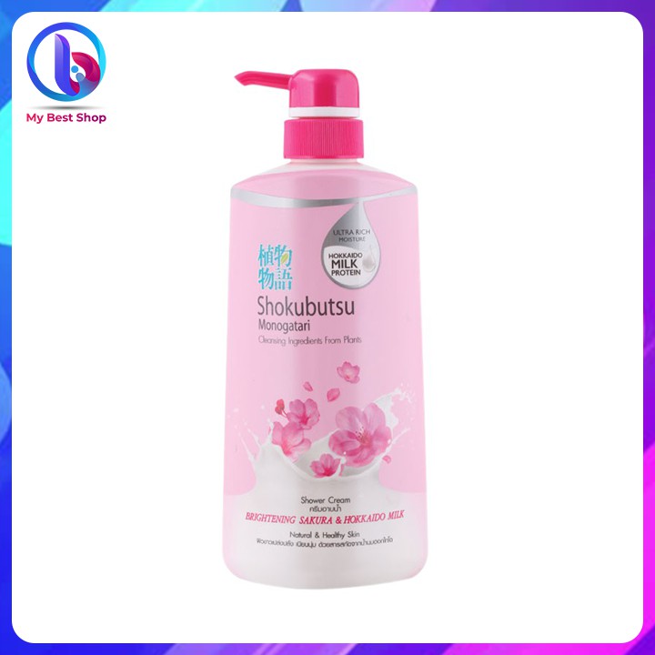 Sữa tắm Shokubutsu Brightening Sakura &amp; Hokkaido Milk - 200ml, 500ml - Thương hiệu Thái Lan - infomybestshop