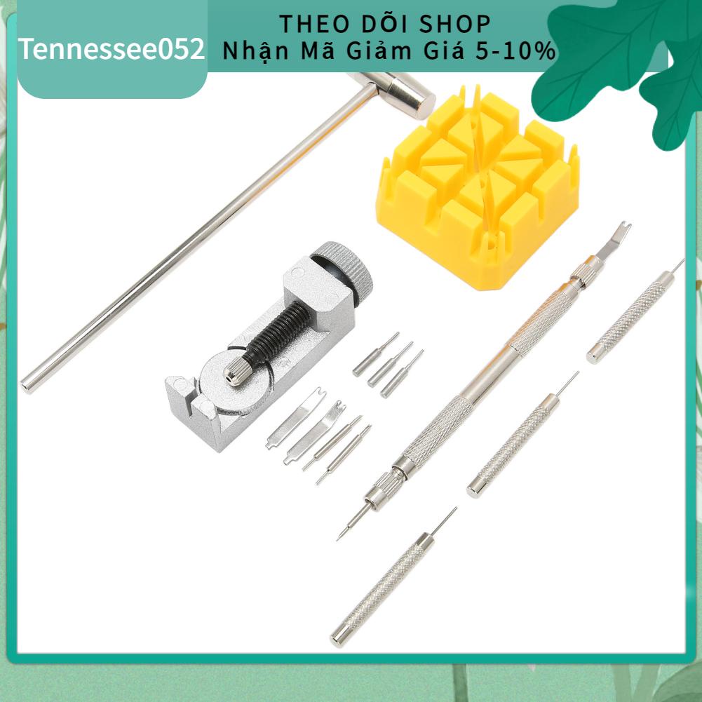 Tennessee052 14 cái Dây đeo đồng hồ liên kết Pins Remover Professional Watch Repair Spring Bar Tool Set cho thợ