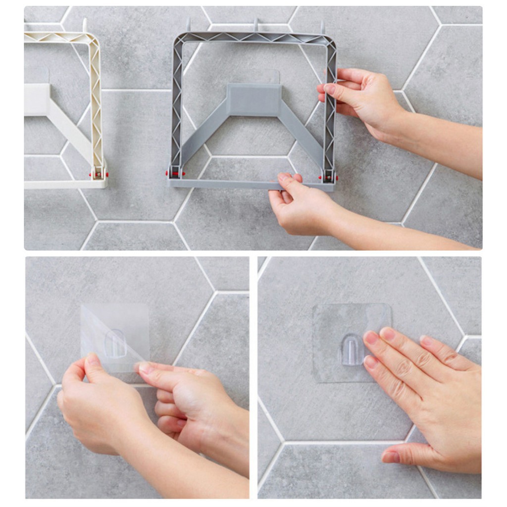 ⭐️[Deal Sốc]⭐️  B63 GIÁ TREO, MÓC TREO CHẬU, THAU, RỔ DÁN TƯỜNG GẤP GỌN..