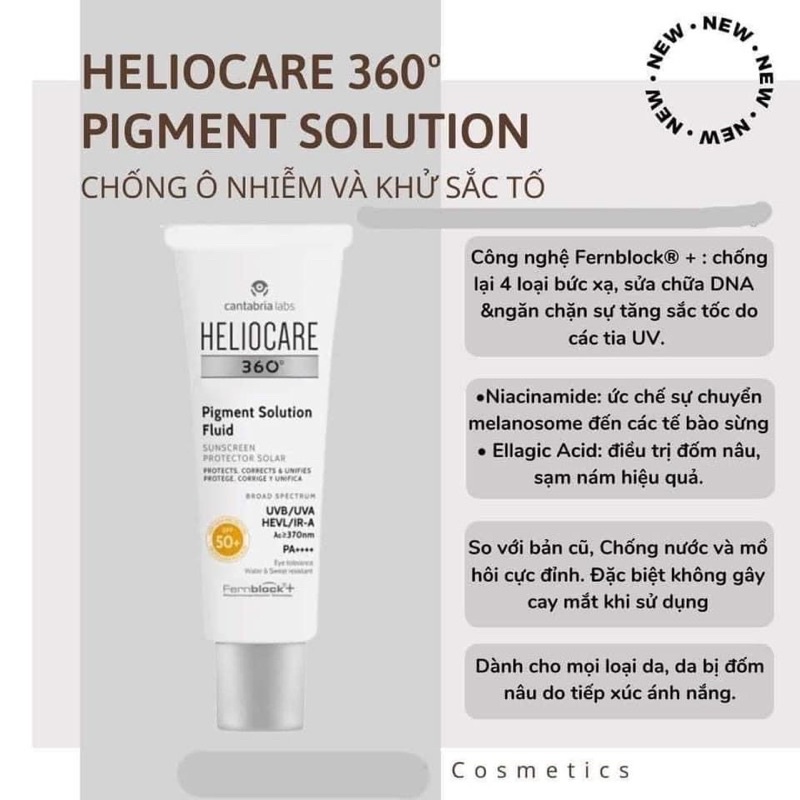 Kem chống nắng Heliocare 360 Pigment Solution Fluid SPF 50+ 50ml