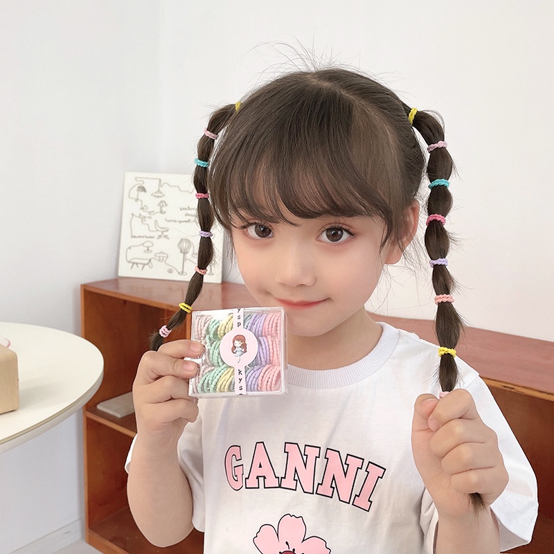 60/90 Dây Buộc Tóc Bản Rộng Co Giãn Màu Sắc Phong Cách Hàn Quốc Cho Bé