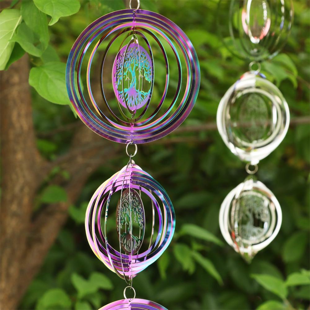 YNATURAL Chuông Gió Treo Ngoài Trời Bằng Thép Không Gỉ 3D