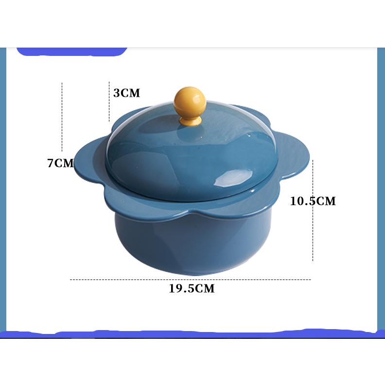 Bát úp mì - Bát ăn mì tôm inox 2 lớp cách nhiệt hình bông hoa có nắp đậy