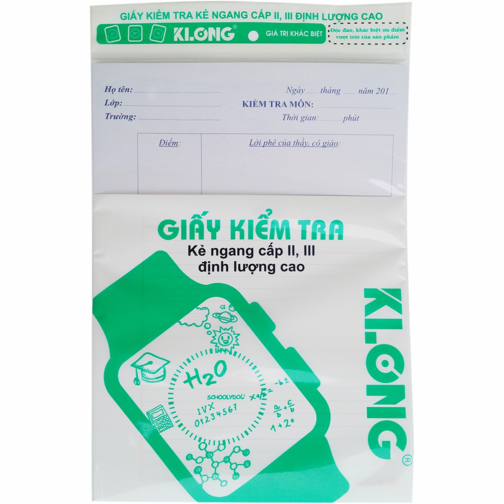 Giấy kiểm tra CII 80/92 B5- 25 kép/tập; MS: 277