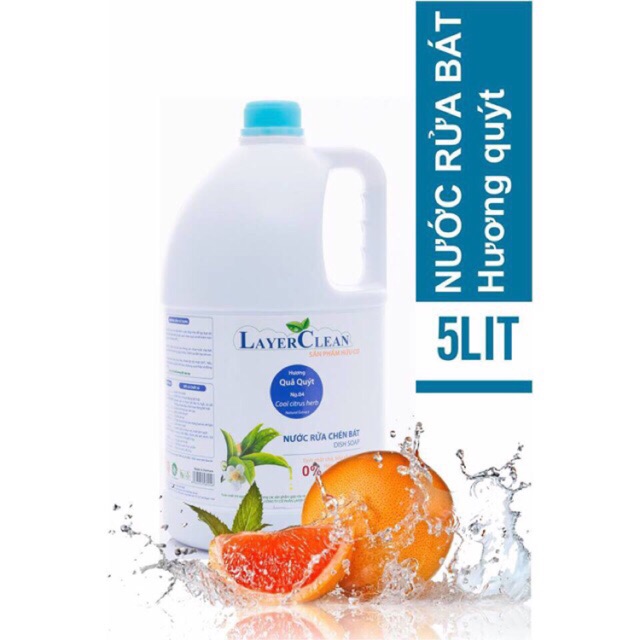 Nước rửa bát Layer Clean Hương quýt can 5L