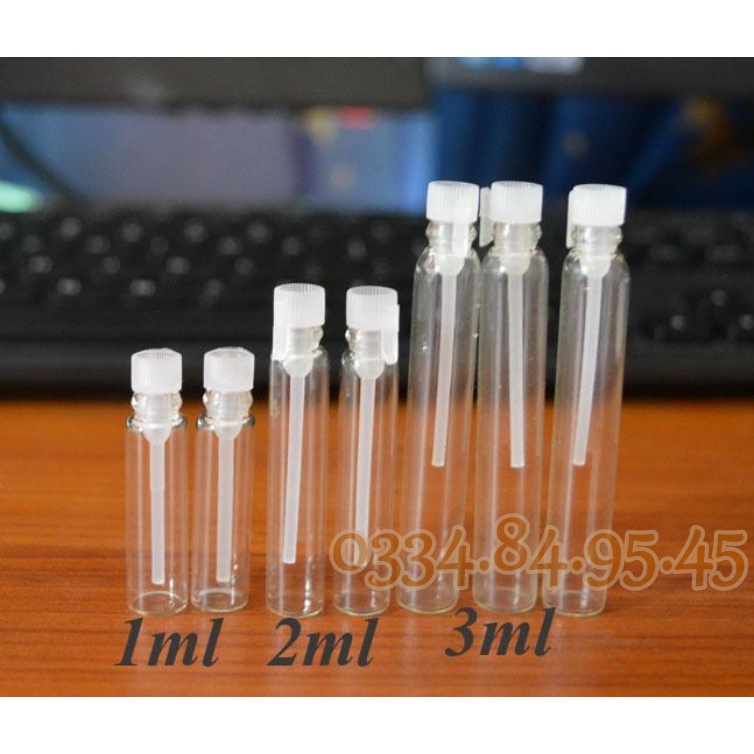 [50-100] Chai chiết mẫu thử nước hoa 1ml / 2ml / 3ml - Ống thủy tinh đựng vial, lọ chiết test