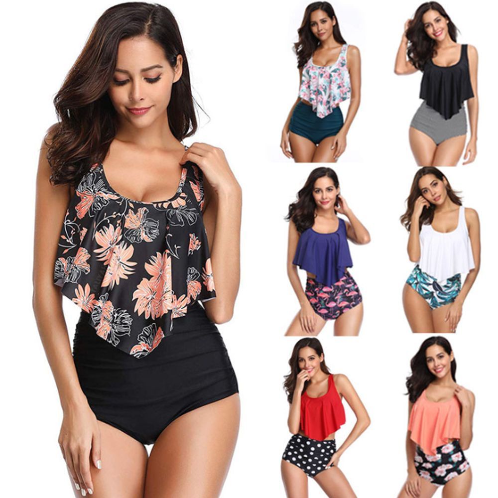 ❀Áo Thun Thiết Kế Đơn Giản Năng Động Thời Trang❀ Bộ Đồ Bơi Bikini Hai Mảnh Lưng Cao Có Đệm Ngực 2021 Cho Nữ | BigBuy360 - bigbuy360.vn