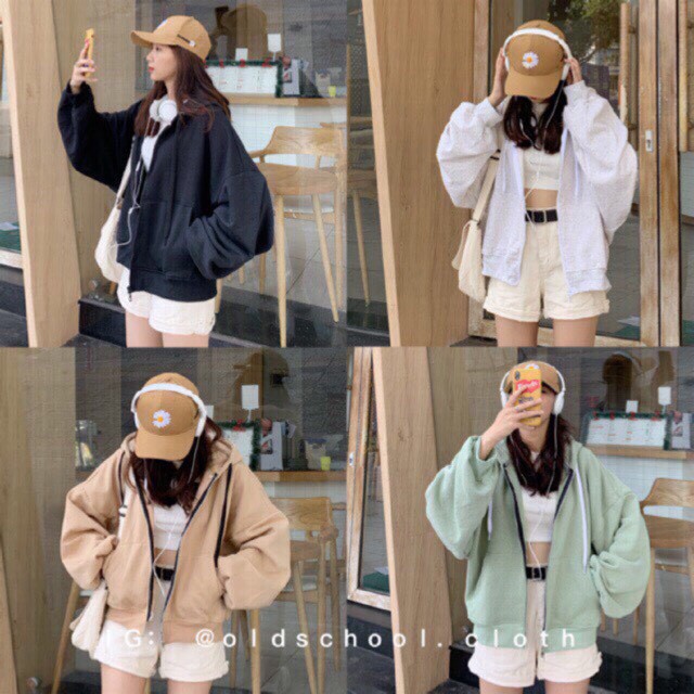 <HOT> Hoddie Nỉ DÂY KÉO BASIC🐾