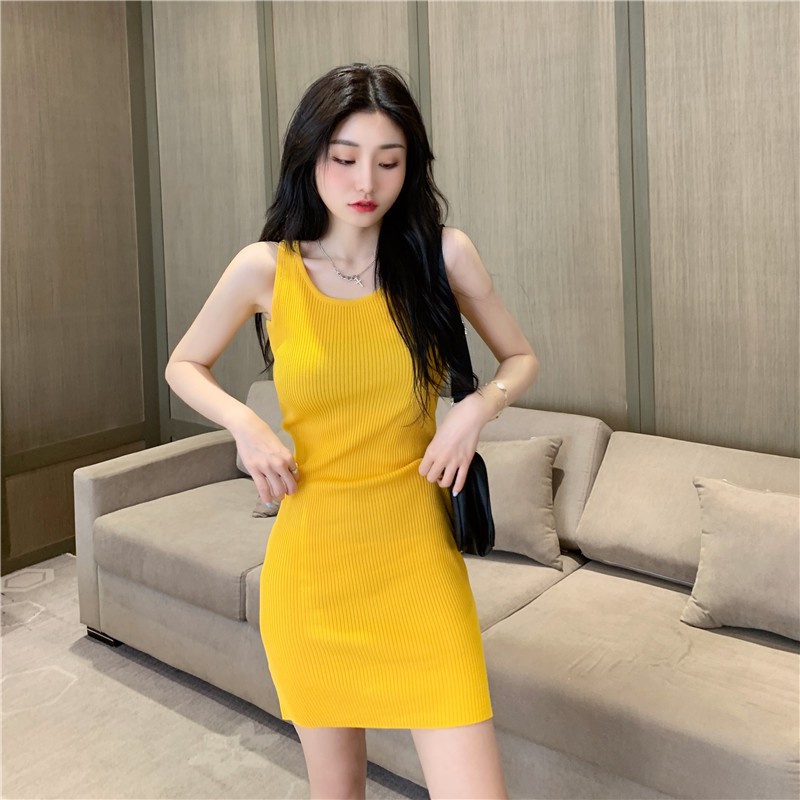 Xiaozhainv Đầm dây màu trơn dáng ôm quyến rũ thời trang | BigBuy360 - bigbuy360.vn