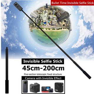Newest Insta 360 2 Meter Invisible Selfie Stick Monopod bracket Bullet time Handle Rod Stand for Insta360 One X X2 R EVO GO 2 Panoramic Action Camera Accessories