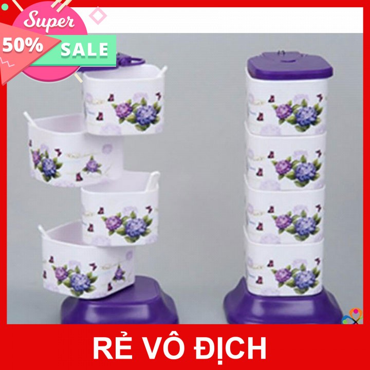 [Hot]-[ Siêu Khuyến Mại] - Kệ Đựng Gia Vị 5 Tầng Xoay 360 Độ