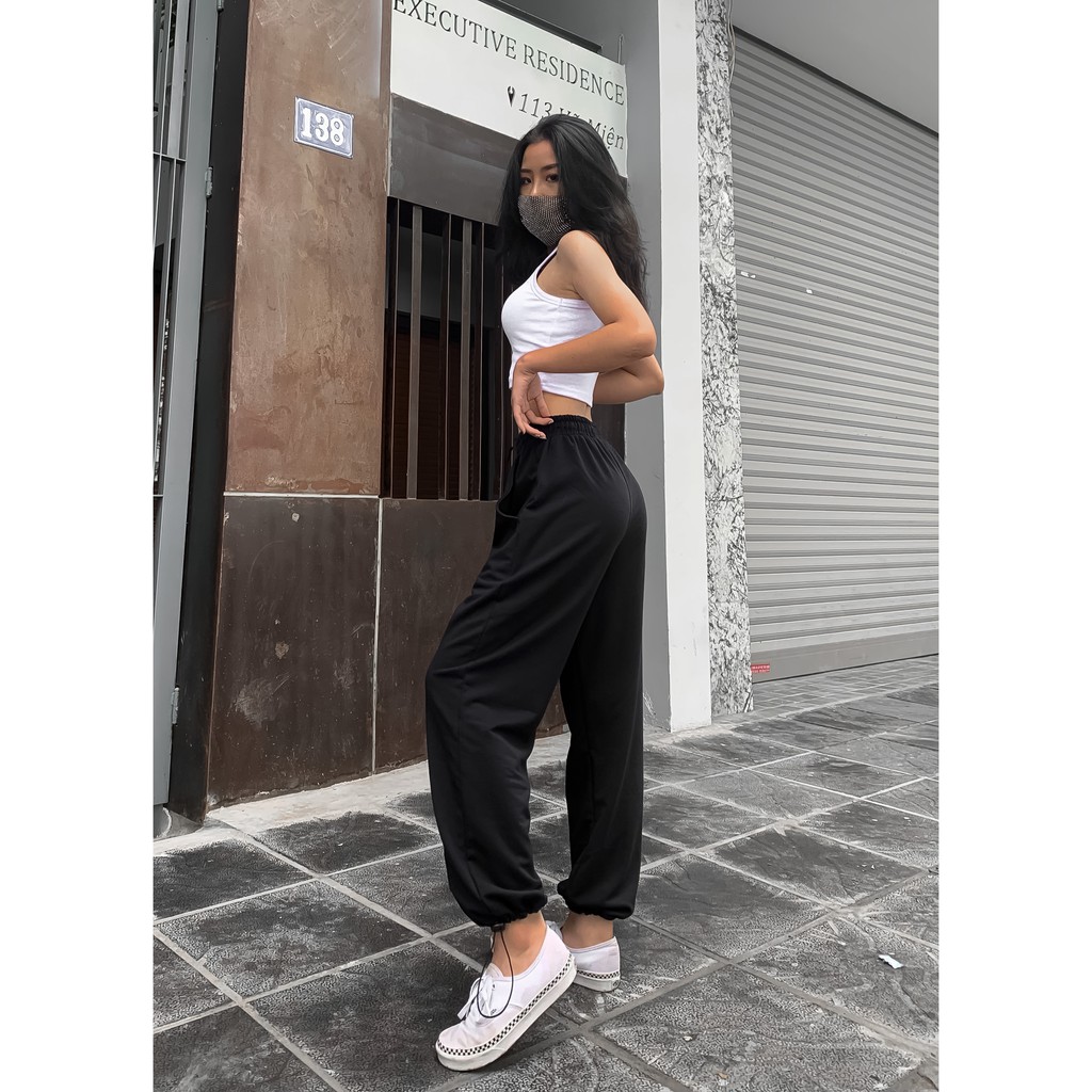 Quần Thun Da Cá Unisex Jogger Dây Rút