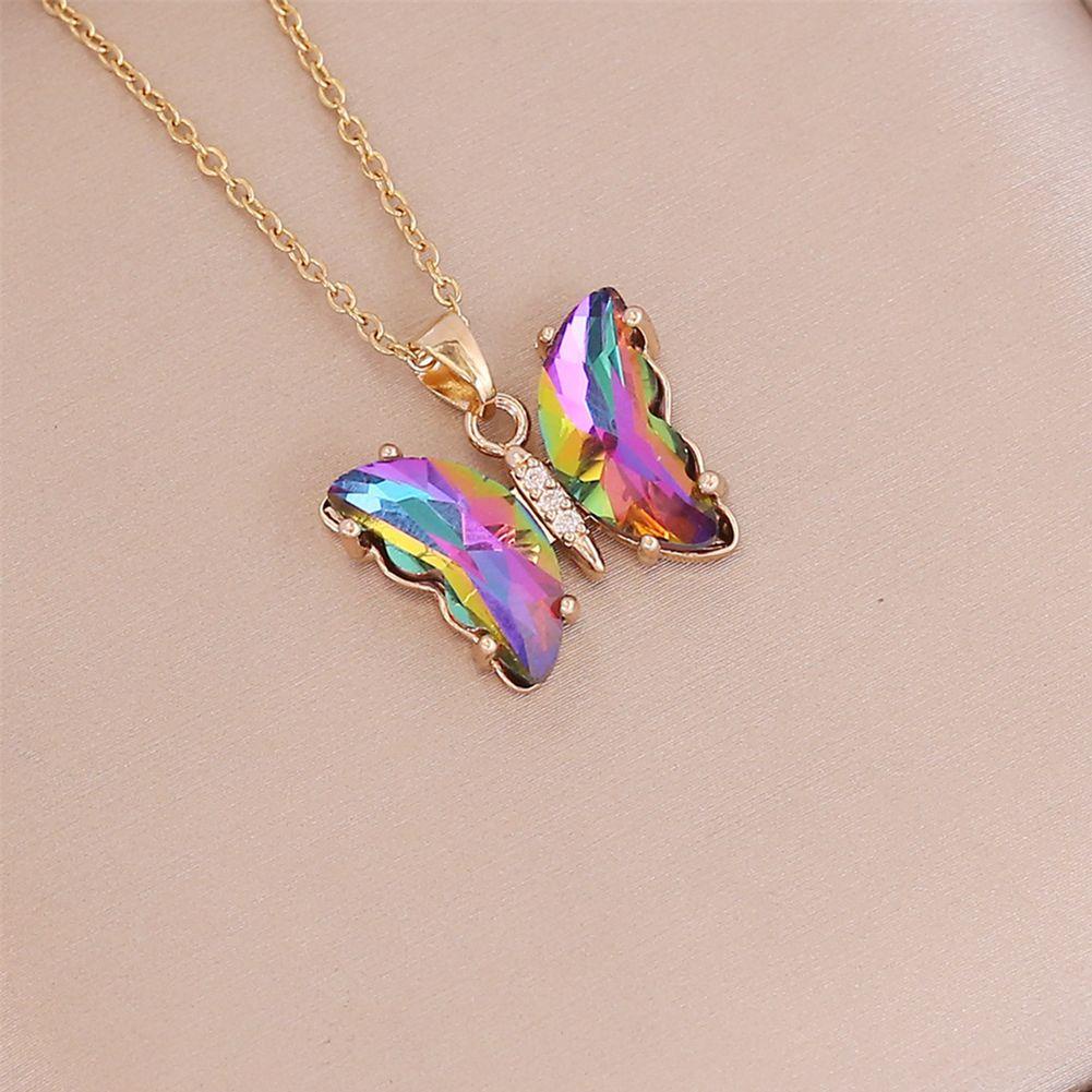Vòng cổ Choker Mặt Hình Bướm Màu Gradient Thời Trang|Bươm Bướm