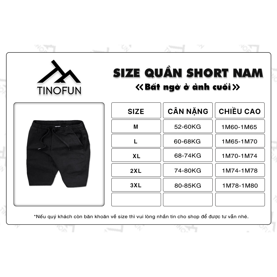 Quần short đùi nam Kaki mềm mịn TINOFUN mã "TT11" dáng lửng phong cách Hàn Quốc đẹp