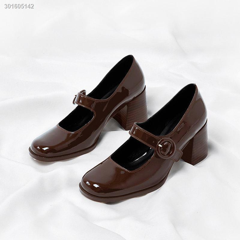 Giày cao gót dày Mary Jane thời trang tiệc tối xuân thu 2021 cổ điển cho nữ