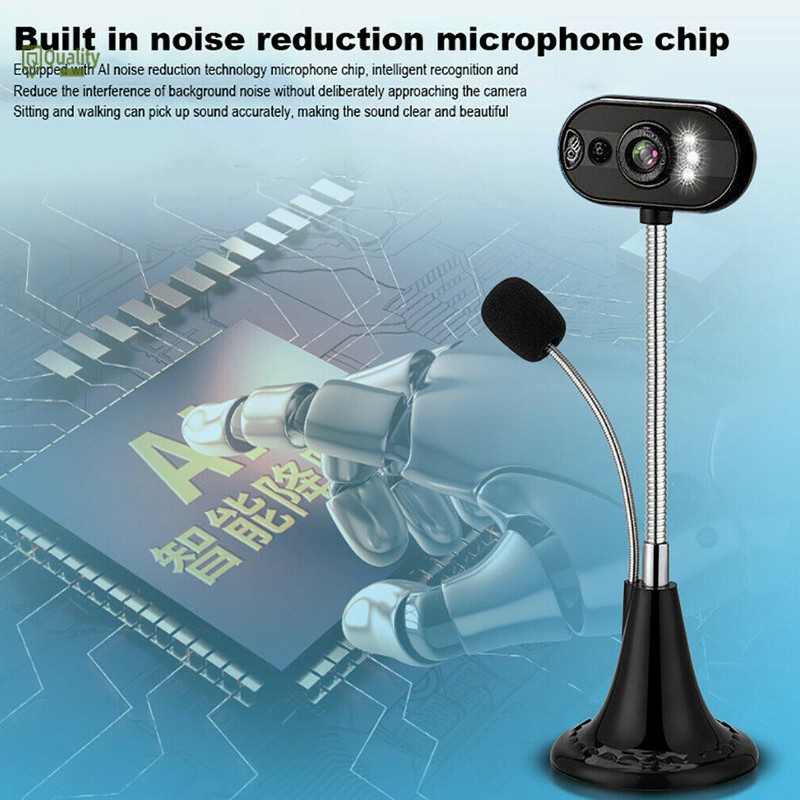 Webcam HD PC có mic dây cắm USB 2.0-3.0 Webcam Cao Kèm Mic Để Bàn Dành Cho Laptop