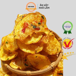 Khoai tây lát chiên mắm hành, khoai tây trứng muối giòn rụm - đồ ăn vặt nhà làm