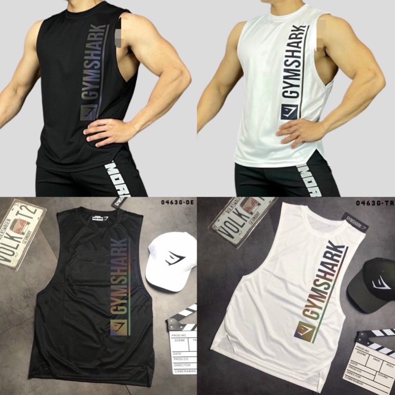 [SALE SỐC] Áo tank top gym nam GYMSHARK logo phản quang 7 màu,áo xát nách nam