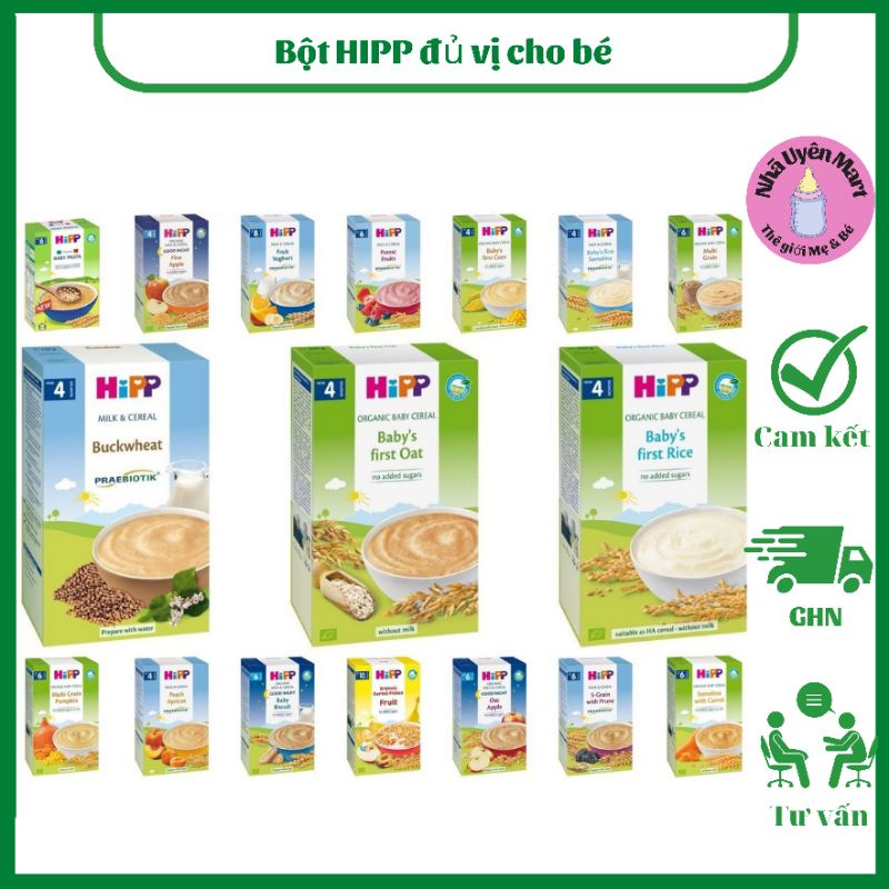 Bột HIPP đủ vị cho bé