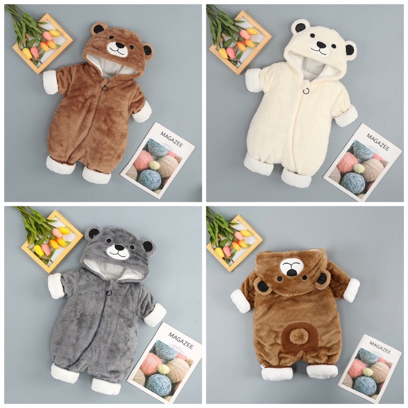 Body gấu trần bông có khóa kéo cho bé