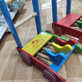 (Loại đẹp gỗ chắc)Xe tập đi gà mổ thóc bằng gỗ cho bé